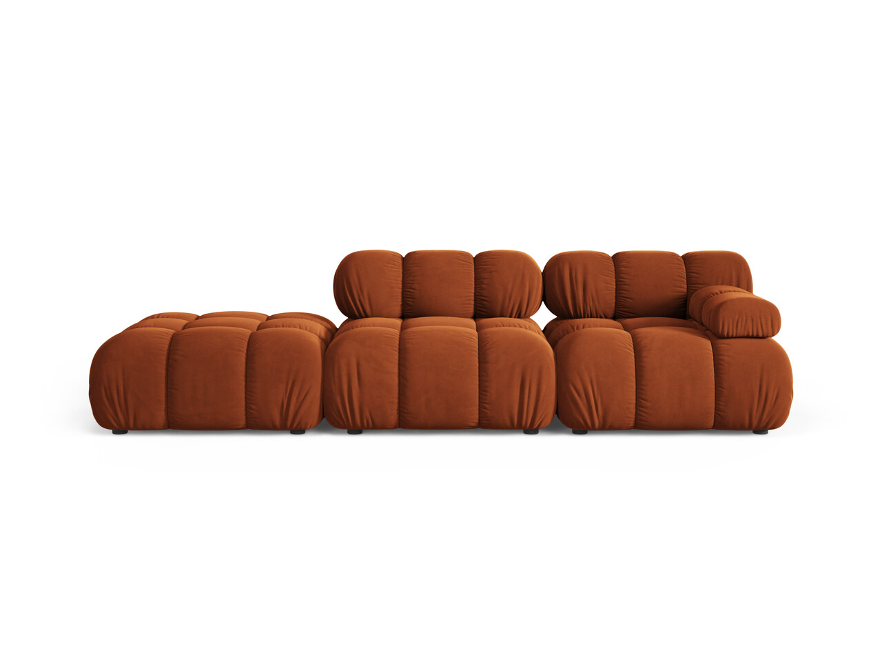 Canapea modulara 4 locuri cotiera stanga, Bellis-51, Micadoni Home, 282x94x70 cm, catifea, teracota - imagine 6